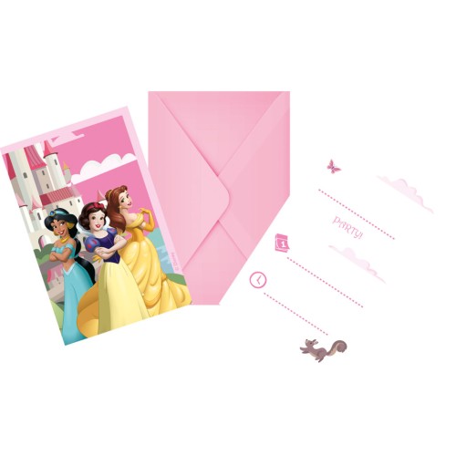 Disney Princess Create Your World party invitations 6 pcs FSC