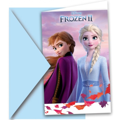 Disney Frozen Leaf party invitation 6 pcs