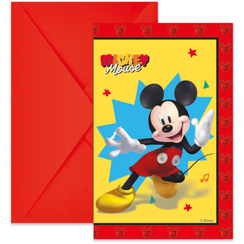 Disney Mickey  Jump Into Fun party invitation set of 6 FSC