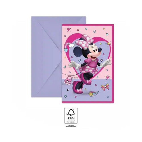 Disney Minnie  Junior party invitation 6 pcs FSC