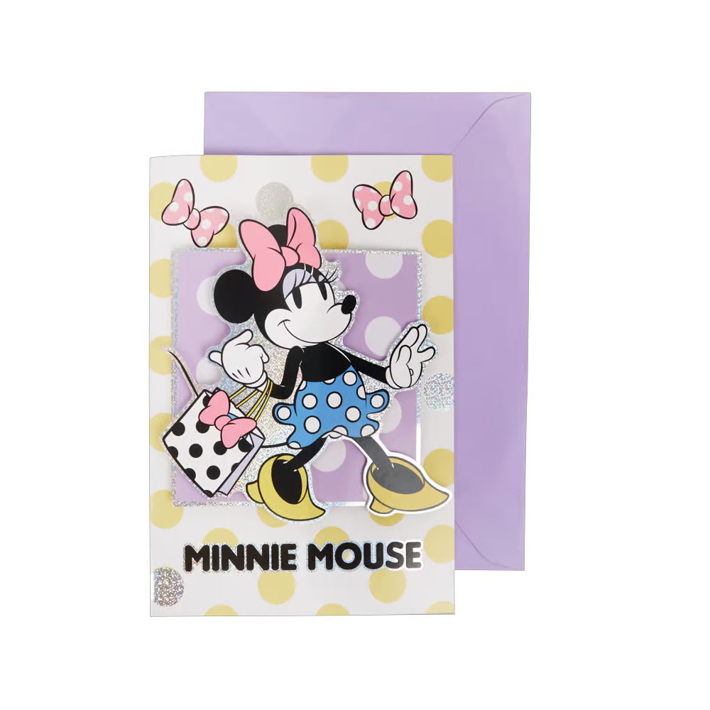 Disney Minnie  Shopping 3D Greeting Card