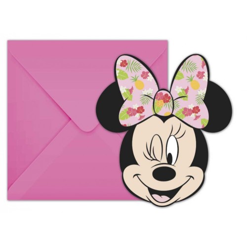 Disney Minnie  Tropical party invitation set of 6