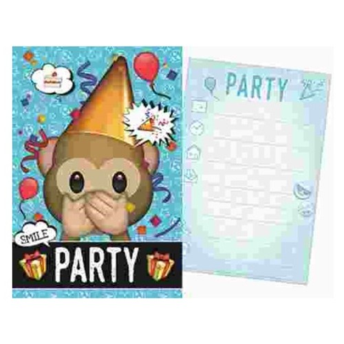 Emoji  Blue Party Invitation