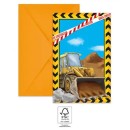Construction Grabber party invitation 6 pcs FSC