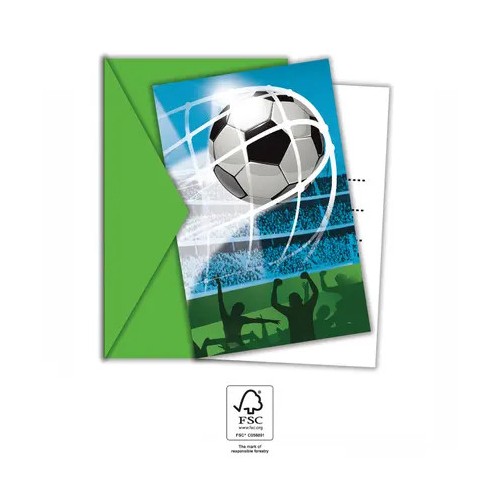 Football Soccer Fans party invitation 6 pcs FSC