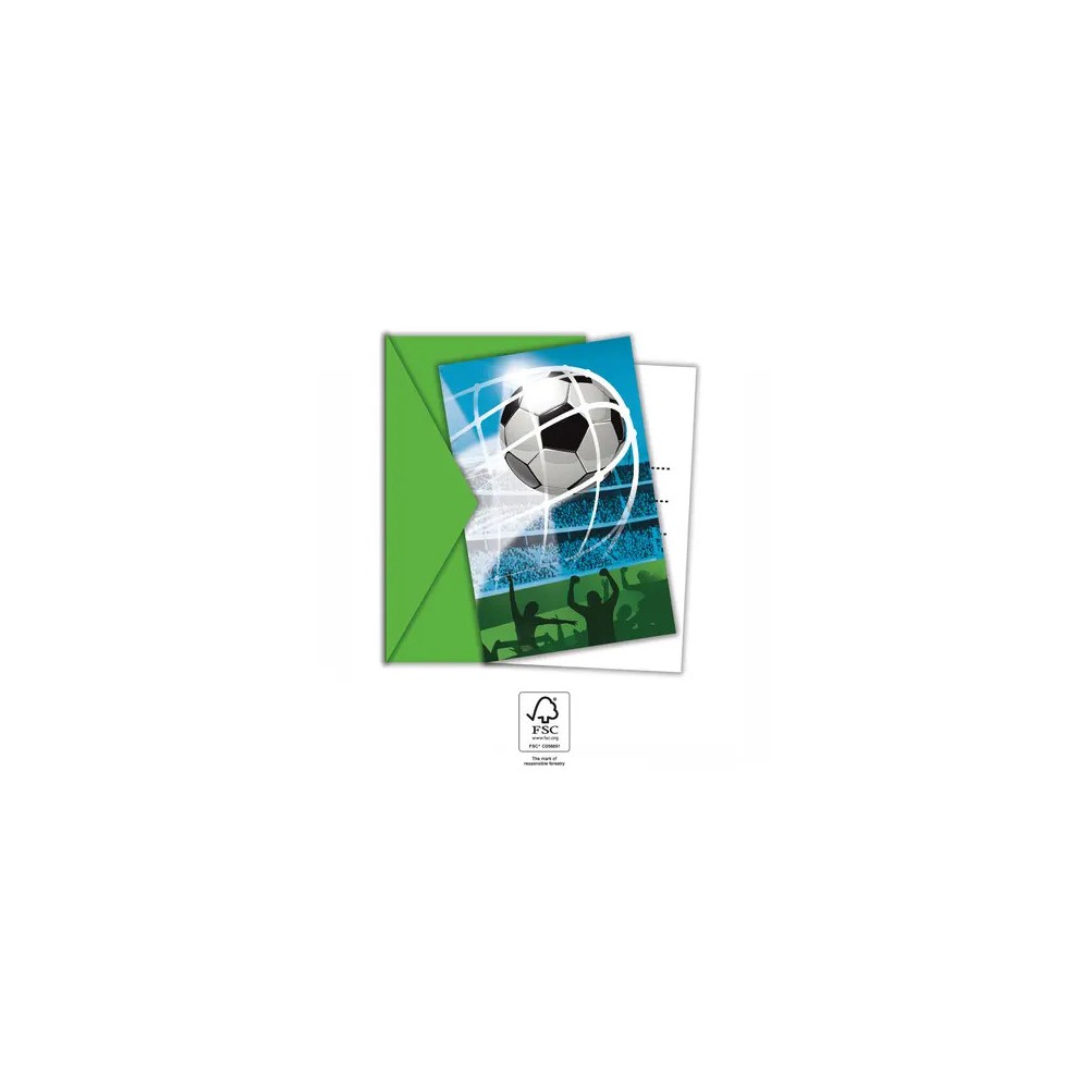Football Soccer Fans party invitation 6 pcs FSC