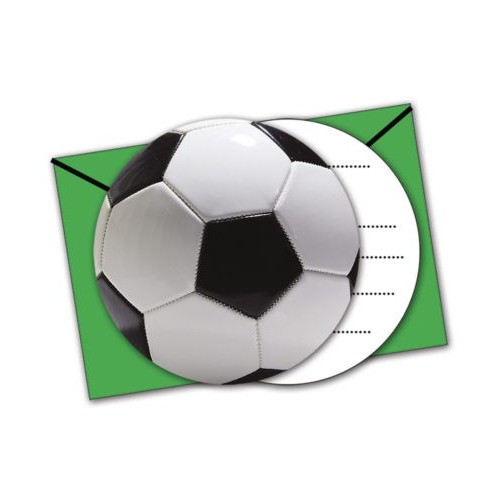 Football Soccer Field party invitation 6 pieces