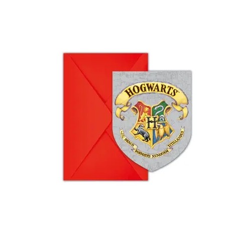 Harry Potter Hogwarts Houses party invitation set of 6 FSC