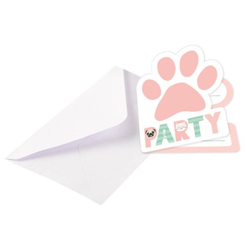 Pets Hello Pets Party Invitation 8 pcs