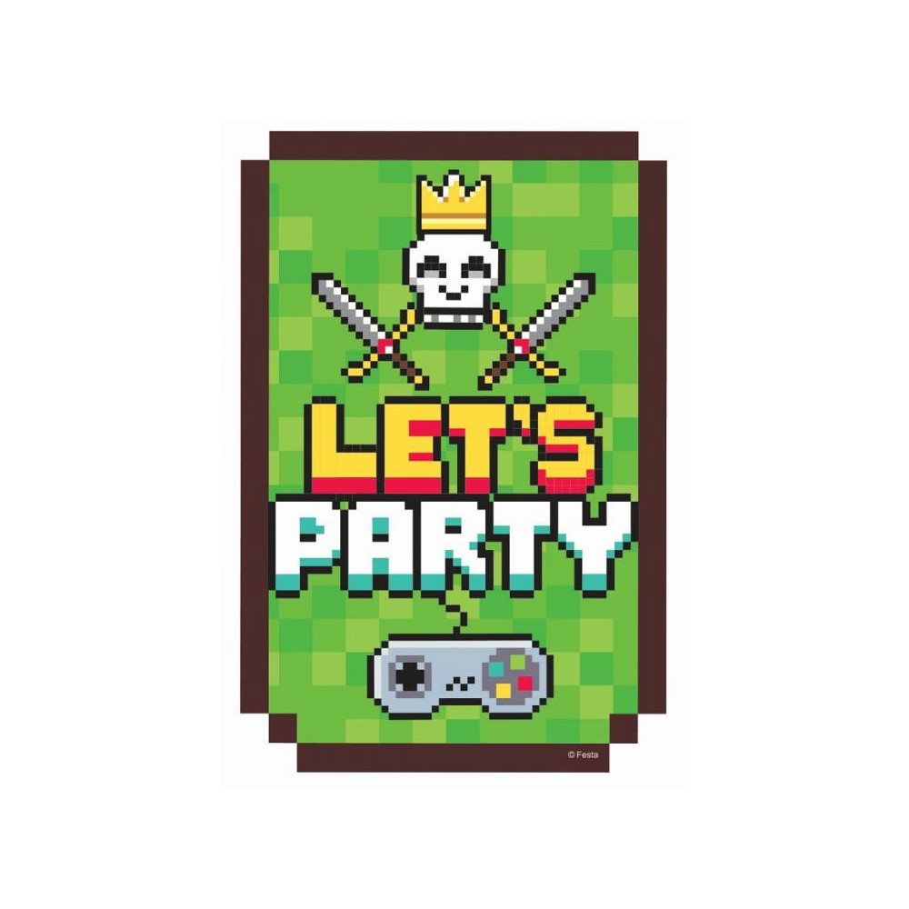 Gamer Game On Game Party Invitation 6 pcs
