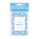 Colour Silver Dots Blue Invitation 6 pcs