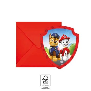Paw Patrol Rescue Heroes party invitation 6 pcs FSC