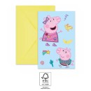 Peppa Pig Messy Play party invitation 6 pcs FSC