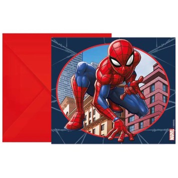 Spiderman Crime Fighter party invitation 6 pcs FSC