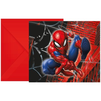Spiderman World of Webs party invitation set of 6 FSC