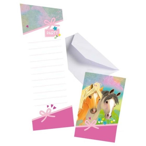 Horses Pretty Pony Party Invitation 8 pcs