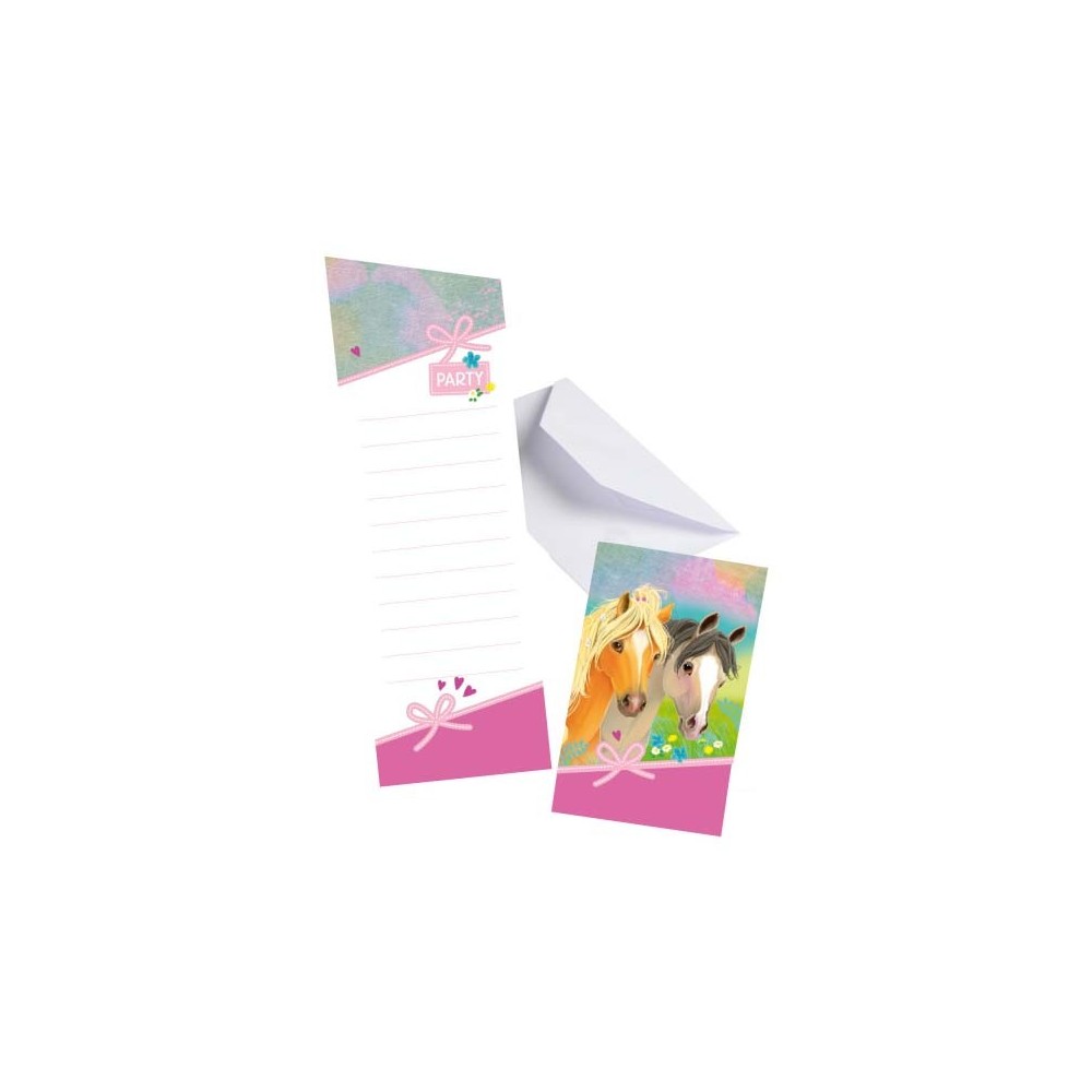 Horses Pretty Pony Party Invitation 8 pcs