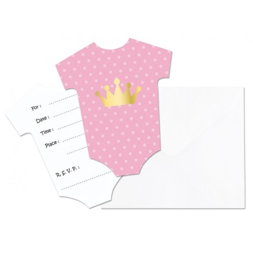 Baby Little Girl Pink Invitation Set of 6 pcs