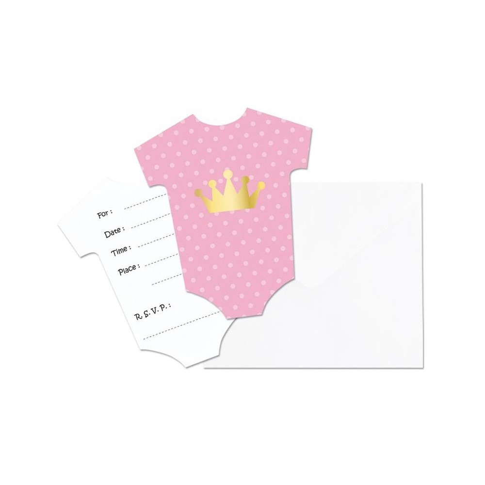 Baby Little Girl Pink Invitation Set of 6 pcs