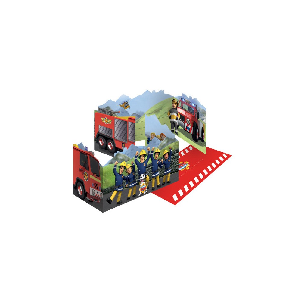 Fireman Sam Teamwork Party Invitation 8 pcs