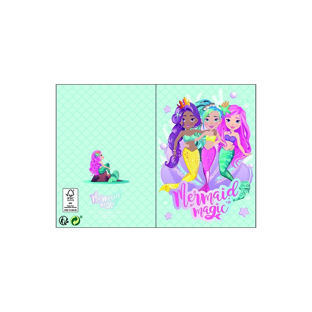 Mermaid Magic 3D pop-up greeting card + envelope