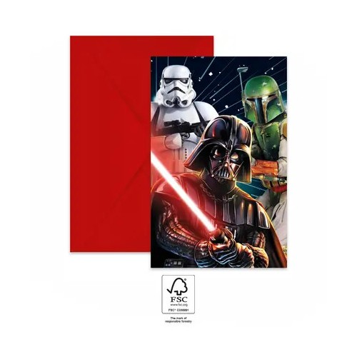 Star Wars Galaxy party invitation 6 pcs FSC