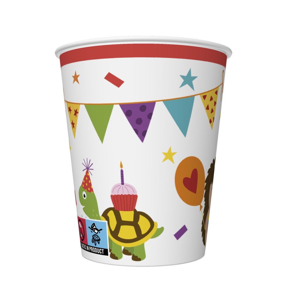 Animals Cute Party paper cup set of 8, 250 ml