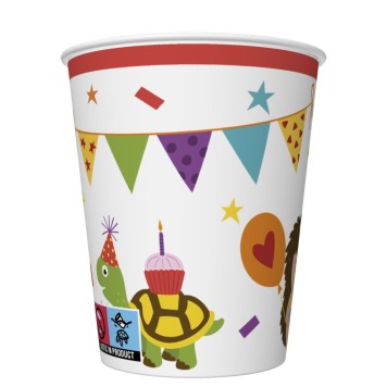 Animals Cute Party paper cup set of 8, 250 ml