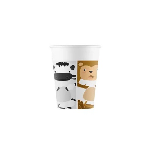 Animals Zoo paper cup 8 pcs 200 ml FSC