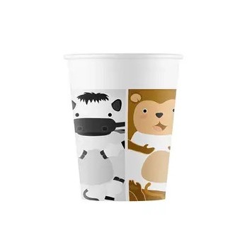 Animals Zoo paper cup 8 pcs 200 ml FSC