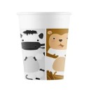 Animals Zoo paper cup 8 pcs 200 ml FSC