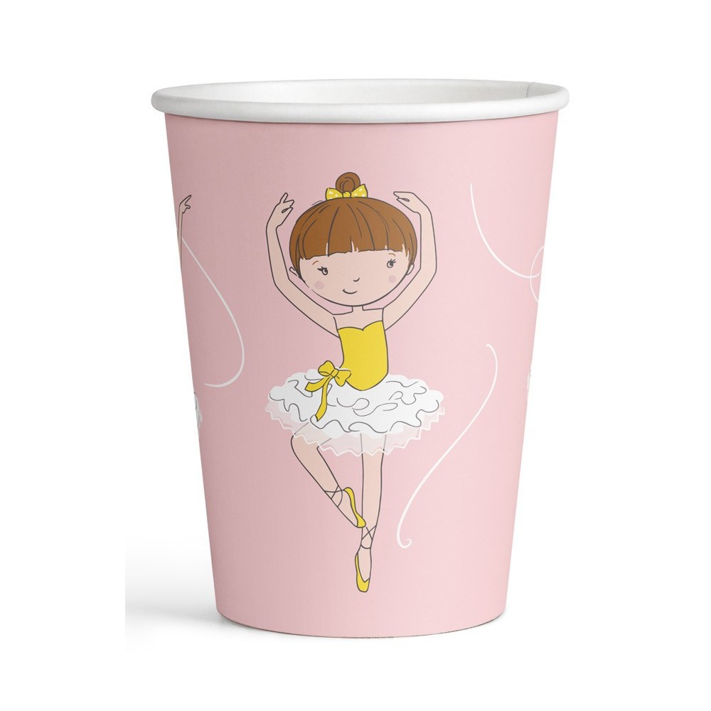 Ballet Little Dancer Ballerina Paper Cup 8 pcs 250 ml
