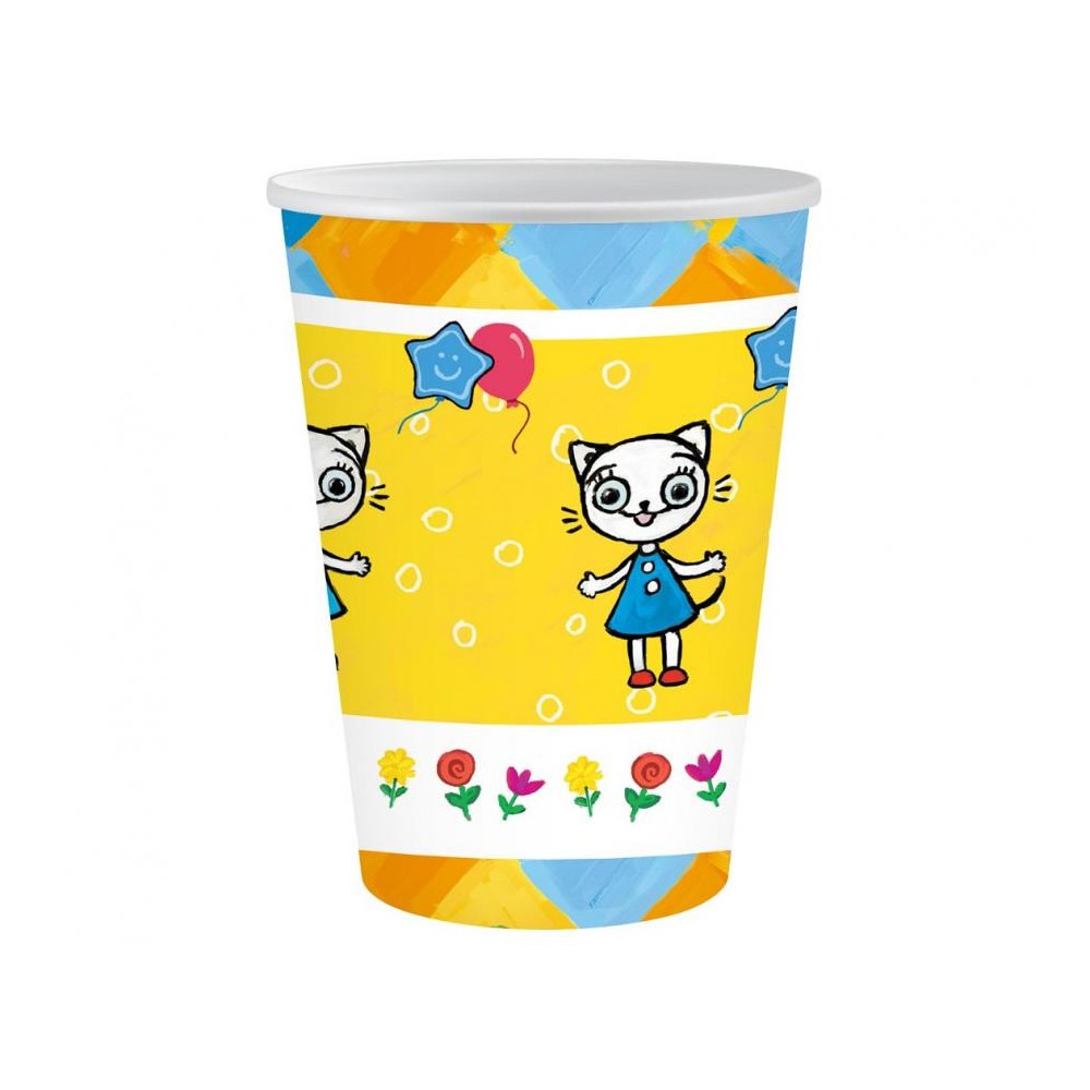 Cat Kitty Kitten paper cup 6 pieces 250 ml