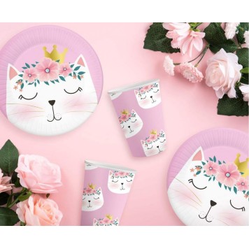 Cat Sleepy paper cup set of 6, 250 ml