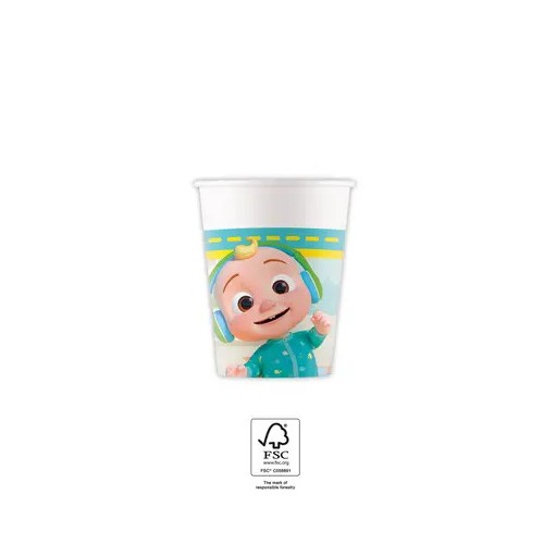 Cocomelon Music paper cup 8 pcs 200 ml FSC