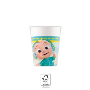 Cocomelon Music paper cup 8 pcs 200 ml FSC