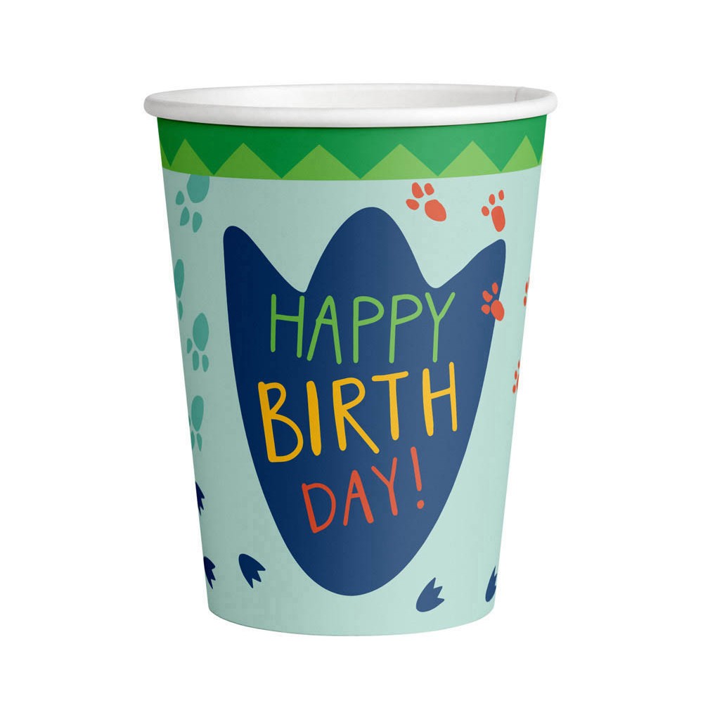 Dinosaur Dino-Mate paper cup set of 8 250 ml