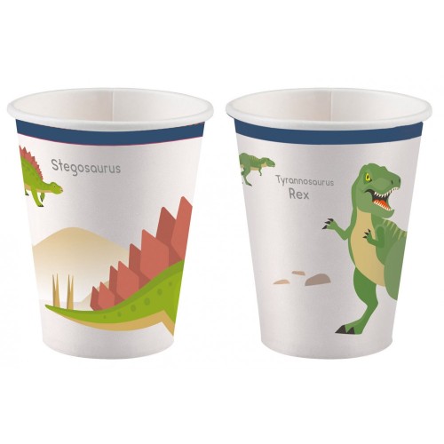 Dinosaur Happy paper cup 8 pcs 250 ml