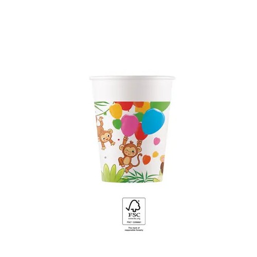 Jungle Balloons paper cup 8 pcs 200 ml FSC