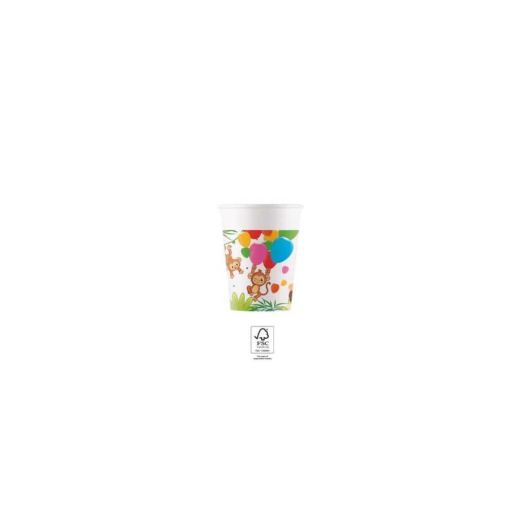 Jungle Balloons paper cup 8 pcs 200 ml FSC