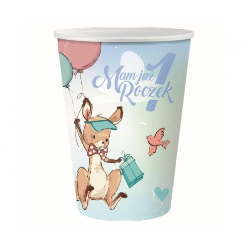 Kangaroo Kangaroo First Birthday Paper Cup 6 pcs 270 ml