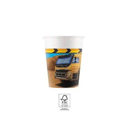 Construction Grabber paper cup 8 pcs 200 ml FSC