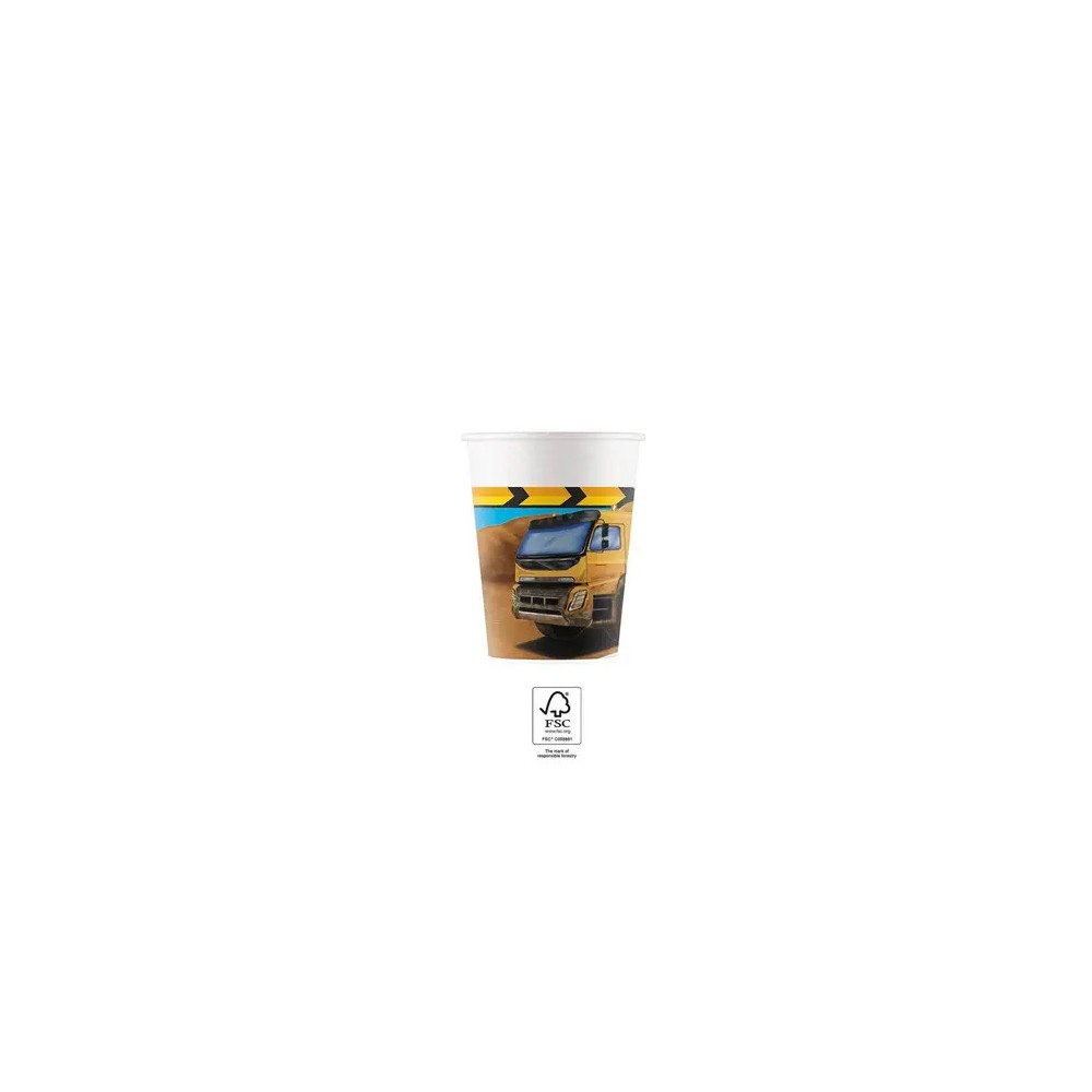 Construction Grabber paper cup 8 pcs 200 ml FSC