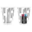 Colour B&C Polka Dots Silver Silver Paper Cup 6 pcs 266 ml
