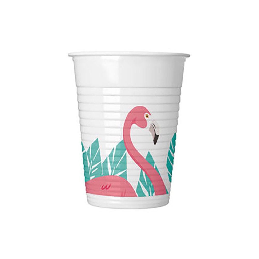 Flamingo Pink plastic cups 8 pcs 200 ml