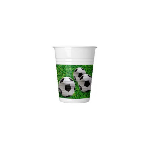 Football Soccer Field plastic cup set of 8, 200 ml