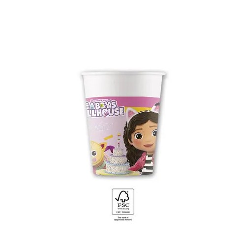 Gabby's Dollhouse Friends paper cup 8 pcs 200 ml FSC