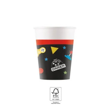Gamer Gaming Party paper cup 8 pcs 200 ml FSC