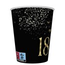 Happy Birthday Golden Champagne Happy Birthday 18 Paper Cups 8 pcs 250 ml