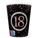 Happy Birthday Rose Gold Happy Birthday 18 paper cup 8 pcs 250 ml
